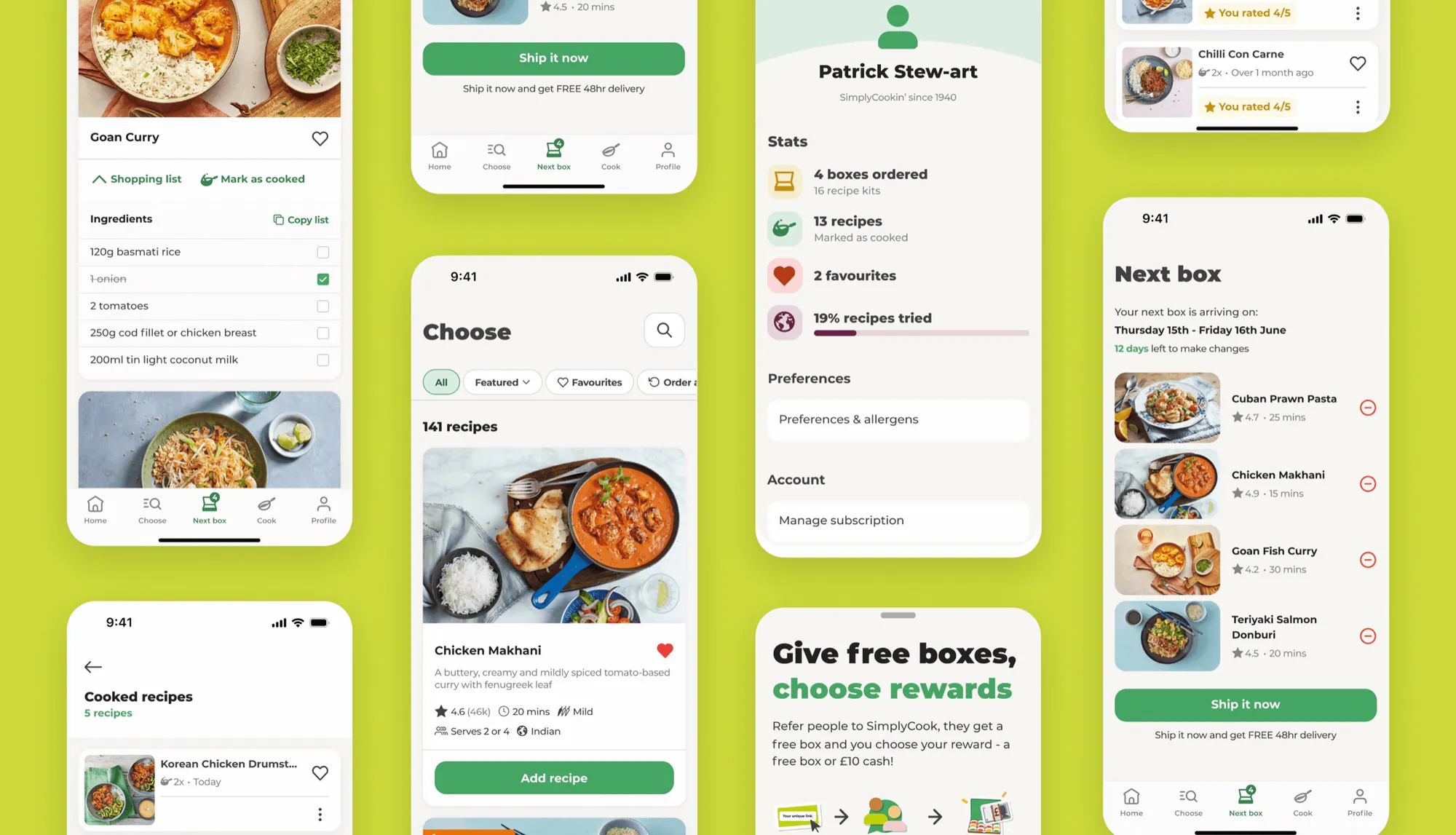 More screens from the new app